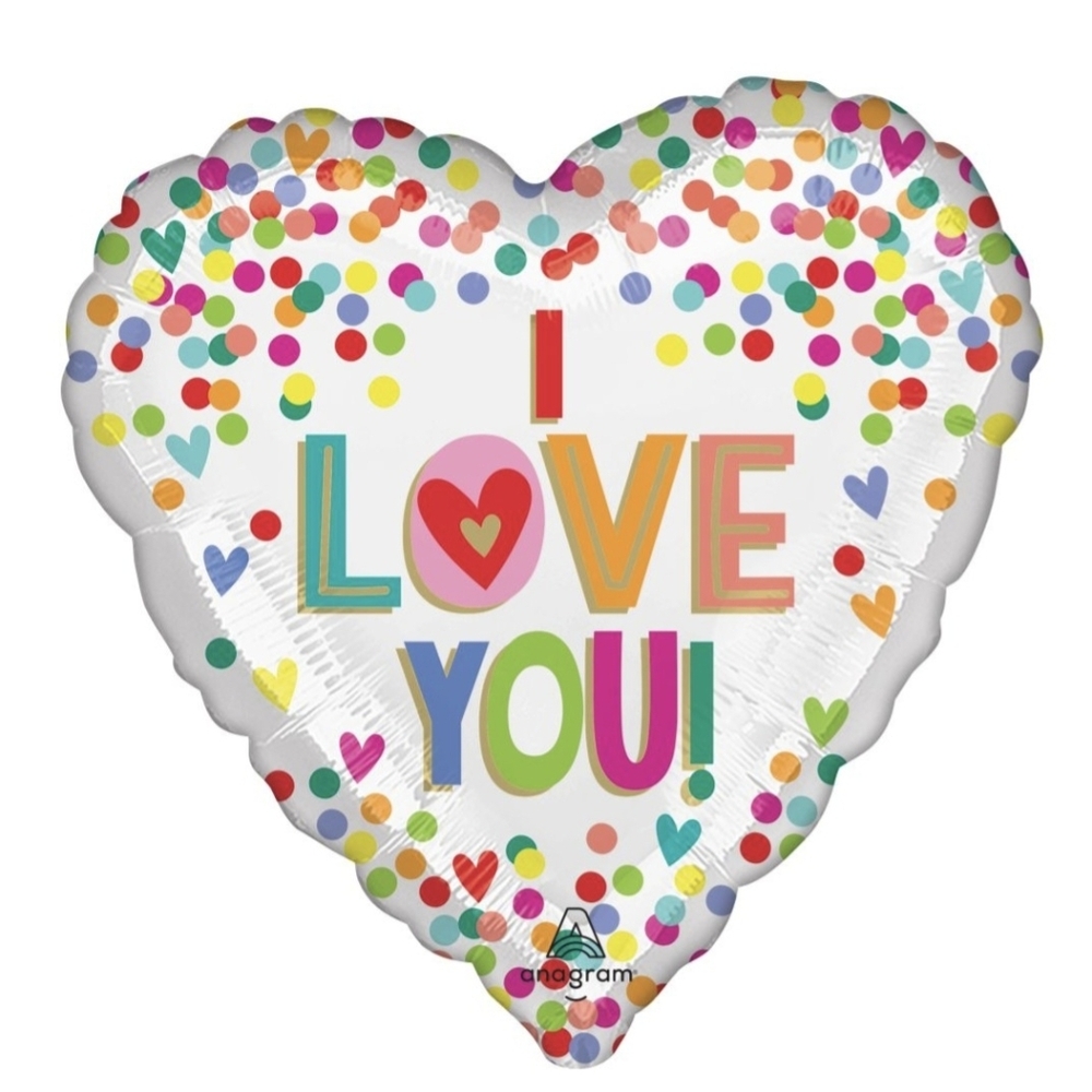 Ballons Set Of 5 "I LOVE YOU " Comes With Weights And Ribbon